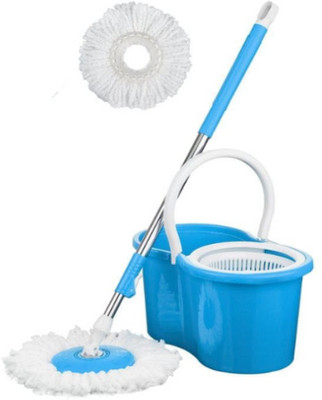 Mahi Premium Smart Spin Mop Set with 2 Extra Refills | Floor Cleaner for Home Use Mop Set(Blue, White 1 m)