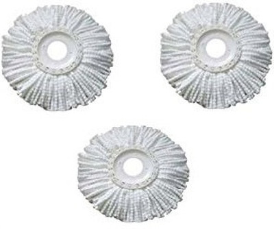 MLTC 360 Rotating Magic Spin Microfiber Mop Head Refill Pack OF 3 Super Absorbent Mop Set(White)