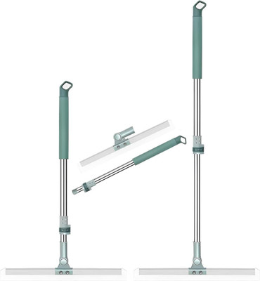 Dhvyant Mart Adjustable Telescopic Pole Silicone Floor Squeegee Broom with Long Handle Wipes(Multicolor 1.1 m)