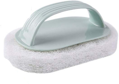 RBGIIT Cleaning Brush for Bathtub, Wall Sponge Brush Strong Plastic Handle Cleaning Wet & Dry Mop(Grey)
