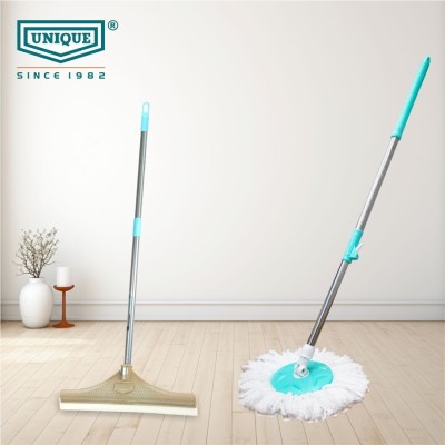 UNIQUE spin mop stick Microfiber mop refill & Sweepy bathroom wiper for home cleaning Mop Set(Multicolor 1.15 m)