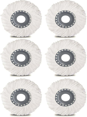 arovemic Arovemic Ultra 360 Rotating Spin Microfiber Refill (Pack Of 6) String Mop(White)