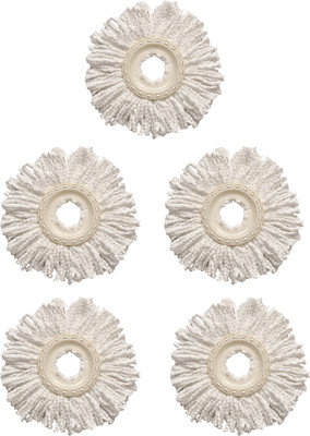 Pranay's Kleanup Spin Mop Microfiber Mop Head Refill Pack Of 5 Super Absorbent Refills Mop Refill