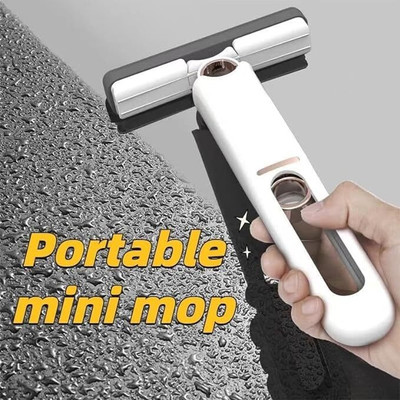 Periwinkle Portable Mini Squeeze Sponge Mop(White)