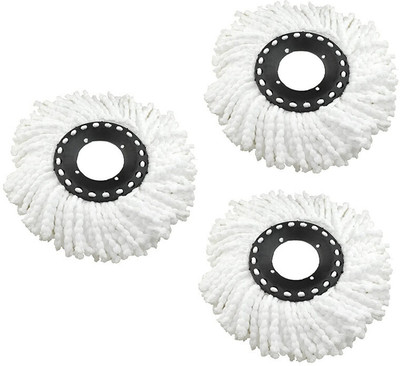 ParangatEstore Microfiber Spin Mop Bucket Refill Only (White) - Set of 3 Refill(Black)