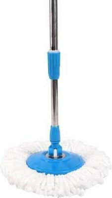 Saviraj SWAMI 360 Degree Mop Full Stick Head Stainless Steel Rod with 1 Refill Mop Rod(Blue, White, Silver 1 m)