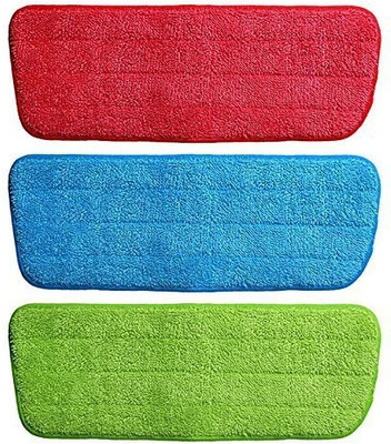 VAJIN Microfiber Spray Mop Pads Practical Cleaning Mop Head Pad Washable Mop Floor Dust Cleaning Wet & Dry Mop(Multicolor)