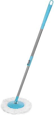 Mopkart Steel Spin Mop Stick for Floor Cleaning Without Bucket with Microfiber Head Mop Head and Rod(Multicolor 1.27 m)