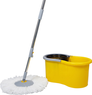 Esquire Esquire Elegant 360° Spin Mop Bucket Set - Yellow Mop Set(Yellow 1.15 m)