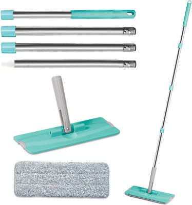 Spotzero by Milton Sterling Flat Mop Spares Set Handle with Microfibers Refill and Head Flat Mop(Green)