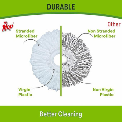 rylan 360 Rotating Magic Microfiber Spin Mop Refill for Floor Cleaning Mop Head(White)