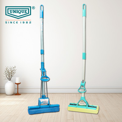 UNIQUE PVA mop & sponge mop stick combo set Telescopic Handle home floor cleaning mop Wet & Dry Mop(Multicolor 1.3 m)