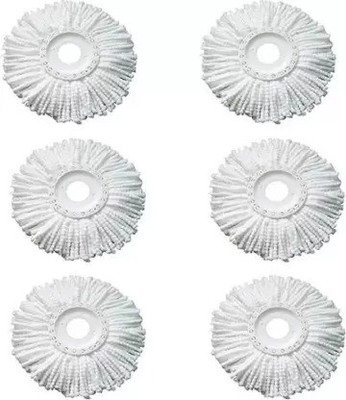 RAKRISH 6 Pcs 360 Rotating Magic Spin Mop Refill Refill(White)