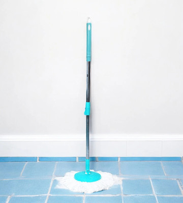 Pranay's Kleanup Alpha Spin Mop-Mop Stick|Wet & Dry Cleaning Mop|Mops Pocha 1 Microfiber Refill String Mop(Blue)