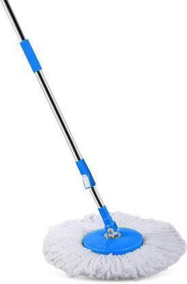 Raviraj Heavy Duty 360° Spin Mop Stick Rod with Adjustable Metal Handle Microfiber Pocha Mop Head and Rod(Blue)