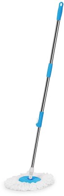 JOYNAA Magic Spin Mop Stainless Steel Handle Rod Set with Plastic Disc and 1Refills Mop Head and Rod(Multicolor)