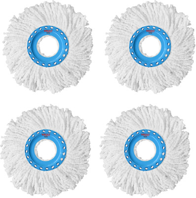 VAULT BHARAT MicroFiber Bucket Spin MOP Refill Only|pocha | VB_Pack of 4 Refill(White)