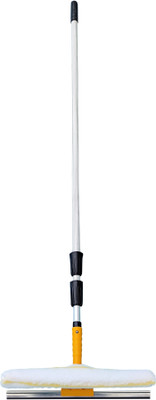connecticut Solar Panel Cleaning Brush with Wiper & 2 in 1 Kit 4 Mtr Pole Flat Mop(Yellow)