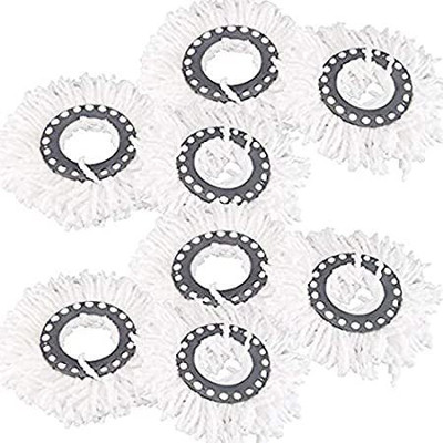 RAKRISH CLEANING SOLUTIONS ABI®360 Rotating Magic Spin Microfiber Mop Head Refill Refill(White)