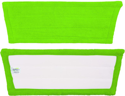 SOFTSPUN Microfiber Wet & Dry Fastener Refill Wet & Dry Mop(Green)