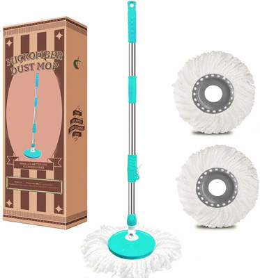 arovemic Mop Stick for Cleaning 360 Degree Spin Mop Stick Rod with 2 Refill Magic Pocha String Mop(Multicolor)