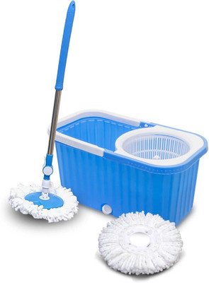 radhvi Elite Spin Mop Floor Cleaner Grade A Plastic and Clip on Handle Mop Set Mop Set(Blue 123 m)