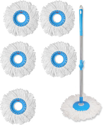 VAULT BHARAT Mop Stick Only| bucket pocha for floor cleaning | V2+5 Mop Head and Rod(Blue)