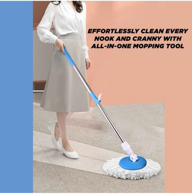 Mopkart MOPKART MOP STICK 360* ROTATION FOR FLOOR CLEANING Mop Set(Blue, White 30 m)