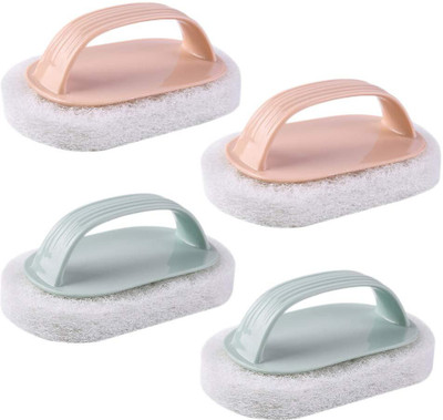 RBGIIT Bathtub Wall Cleaning Sponge Brush Strong Scouring with Plastic Handle Brush(4 x 0 ml)