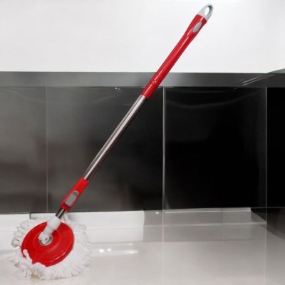 Shreenathji International Mop Set 1+1 Extra refile Set and Handle with Microfibers Refill_Aa95 Mop Set(Red)