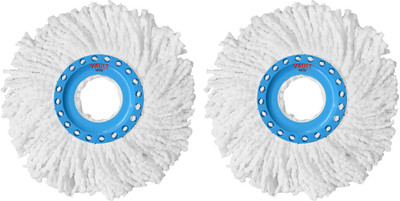 VAULT BHARAT MicroFiber Bucket Spin MOP Refill Only|pocha | VB_Pack of 2 Refill(White)