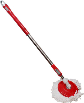 adjgang Mop stick 360 degree rotational stainless steel mop Mop Rod(Red 1 m)