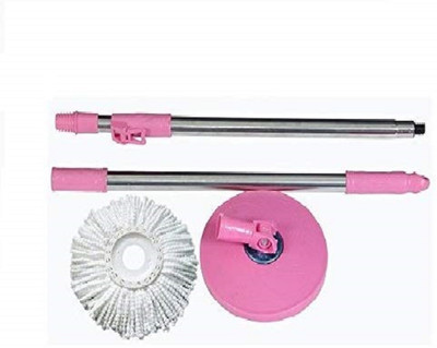 Keen Plastic Spin Mop Head and Handle Mop Set(Multicolor)