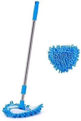 HouseofMalik Triangle Cleaning Mop Retractable Cleaning Mop 180 Rotatable Dust Mop(Blue)