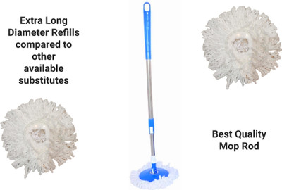 Ayush Home Premium with extra refill Mop Head and Rod(Blue 1.4 m)