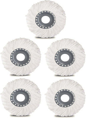arovemic Arovemic Premium 360 Rotating Spin Microfiber Refill (Pack Of 5) String Mop(White)