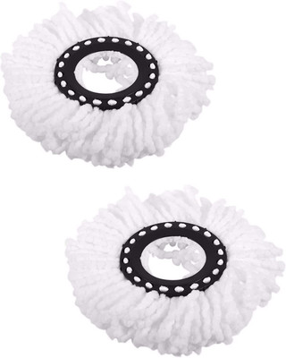 LMR3 360 Rotating Magic Spin Microfiber Mop Head Refill Pack OF 2 Refill(White)