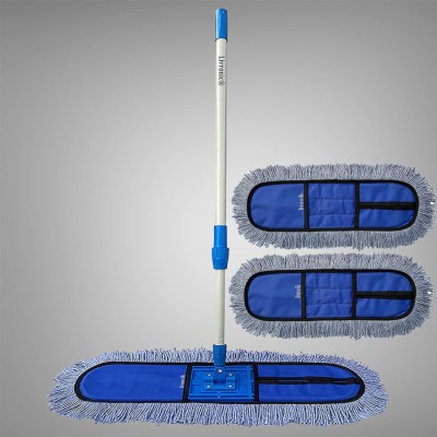 Inuvik Cotton pad Floor/Dust Mop | Wet and Dry mop Rod (24 INCH MOP with 2 Refill) Wet & Dry Mop(Blue)