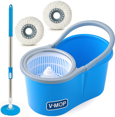 V-MOP Premium Bucket Mop - Dry & Wet Magic Cleaning Floor Mop Only 1 Microfibers Mop Set, Mop, Cleaning Wipe, Bucket, Dustbin, Mop Refill, Broom, Kitchen Wiper, Dustpan