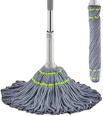Heriswega 360° Spin Microfiber Twist Mop with Stainless Steel Handle Wet & Dry Mop(Grey)