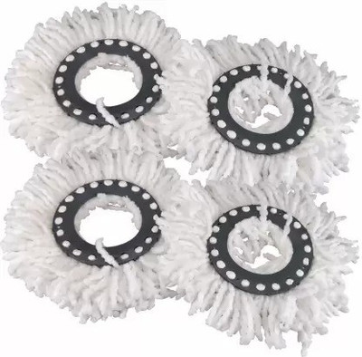 RAKRISH Microfiber Mop Set Of 4 Refill(White)