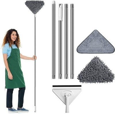 Snehshyam Mop with Long Handle, Extendable Triangle Mop Household Rotating Mop String Mop(Multicolor)