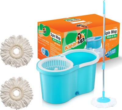 Pranay's Kleanup Spin Mop 360 Degree Bucket Magic Mop With 2Refill for Home/Floor/Office/Cleaning Mop Set