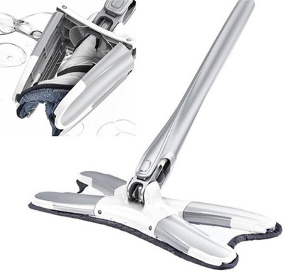 Bimver X-Type Floor Clean Mop Twist Mop with 360 Rotating Head Floor Wiper(Grey)