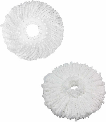 eshopy 360 Rotating Magic Spin Microfiber Mop Head Refill Pack OF 2 Super Absorbent Refill(White)