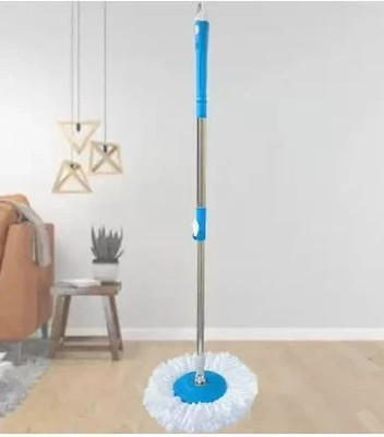 ROZANA SWAMI Spin Mop-Rod Stick, Mop Head And 1 Refill - Wet&Dry Floor 360 Mops Pocha Mop Rod(Blue)