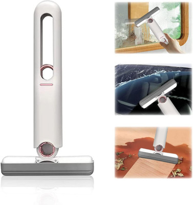 RASU CRAFT Portable Mini Mop Self Squeeze Strong Absorbent Magic Wiper Wet & Dry Mop(White 0.3 m)