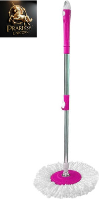PRARIKSH UNICORN ® Mop Stick Spin Mop Stick Rod with 1 Microfiber Refill, Standing Magic Pocha Floor Wiper(Pink)