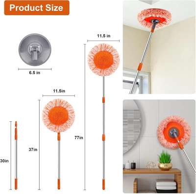 LA NEELJA Sunflower Cleaning Mop Wet & Dry Mop(Orange)