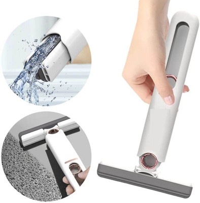 parspar Portable Mini Mop Household Cleaning Sponge Portable Self-Squeeze Mop Sponge Mop(White)